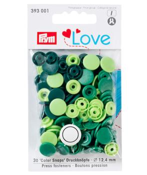 Prym Love Druckknöpfe "Color Snaps" Grün - Ø 12,4 mm - 30 Stück